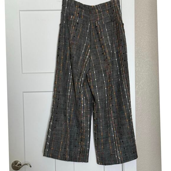 Anthropologie Eva Franco Wide Leg Pants Gray High-Rise Women's Small - Picture 3 of 10